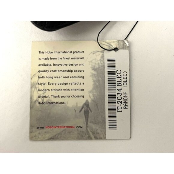 Hobo International Black & Cream Leather Clutch With Snap & Zip Closures - Picture 7 of 9